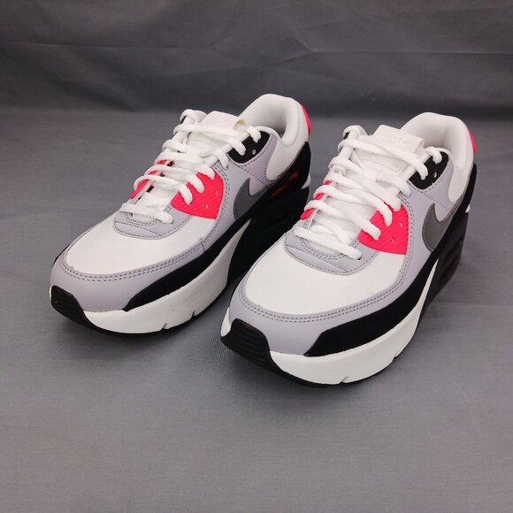 Nike Air Max 90 LV8 Woman's Shoes Summit White Grey Black FD4328 101 Sizes 7-9 - Picture 4 of 9